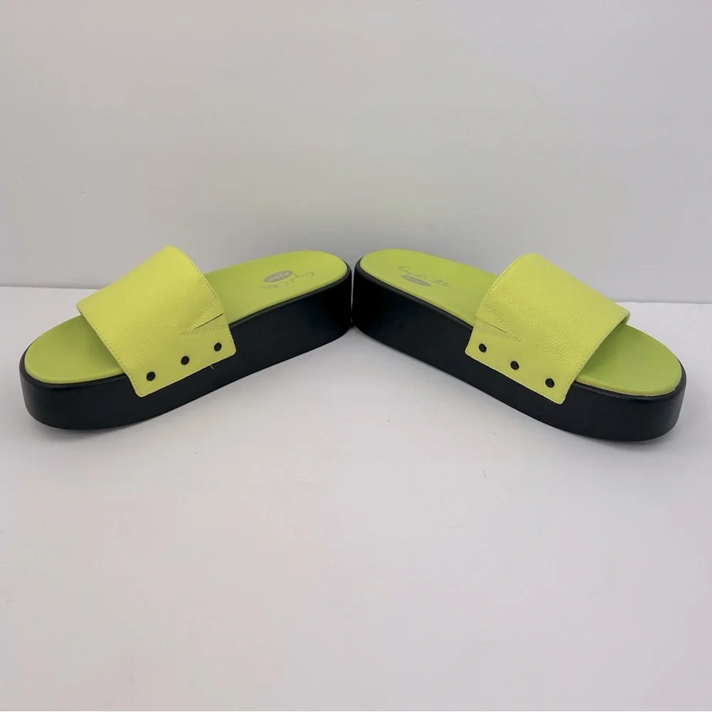 Dr. SCHOLL’S ORIGINAL COLLECTION, PISCES MAX SLIDES, LIME GREEN UPPER LEATHR, 9M - Picture 15 of 17